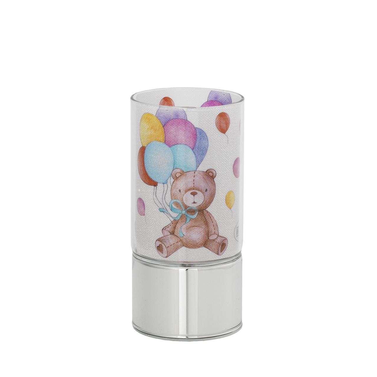 LAMPADA IN VETRO 7x15 CON DECORO PALLONCINI